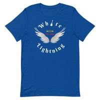 White Lightning Angel Wings Halo T-Shirt (RIP Def Leppard's Steve Clark)